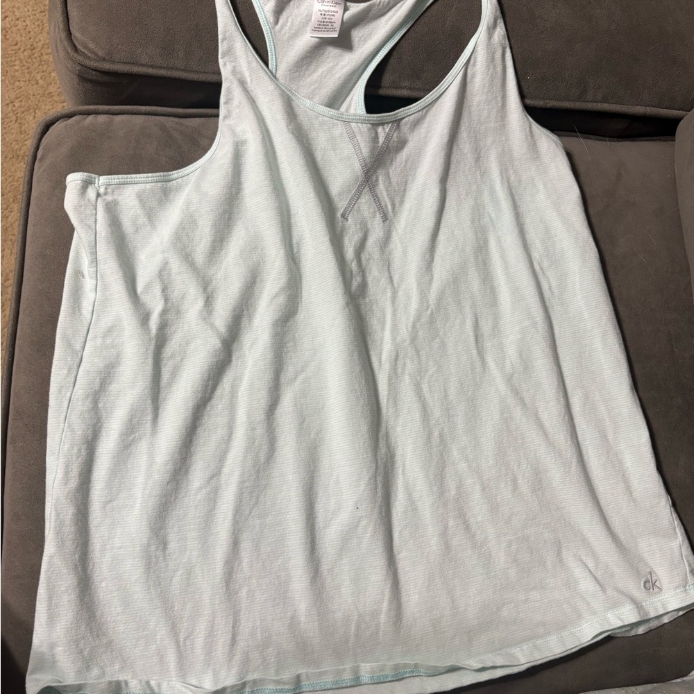 Calvin Klein Blue Sleeveless Relaxed Tank Top